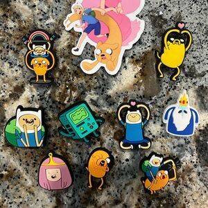 adventure time comic cartoon crocs charms jibbitz NINE OF THEM!! Plus stickers